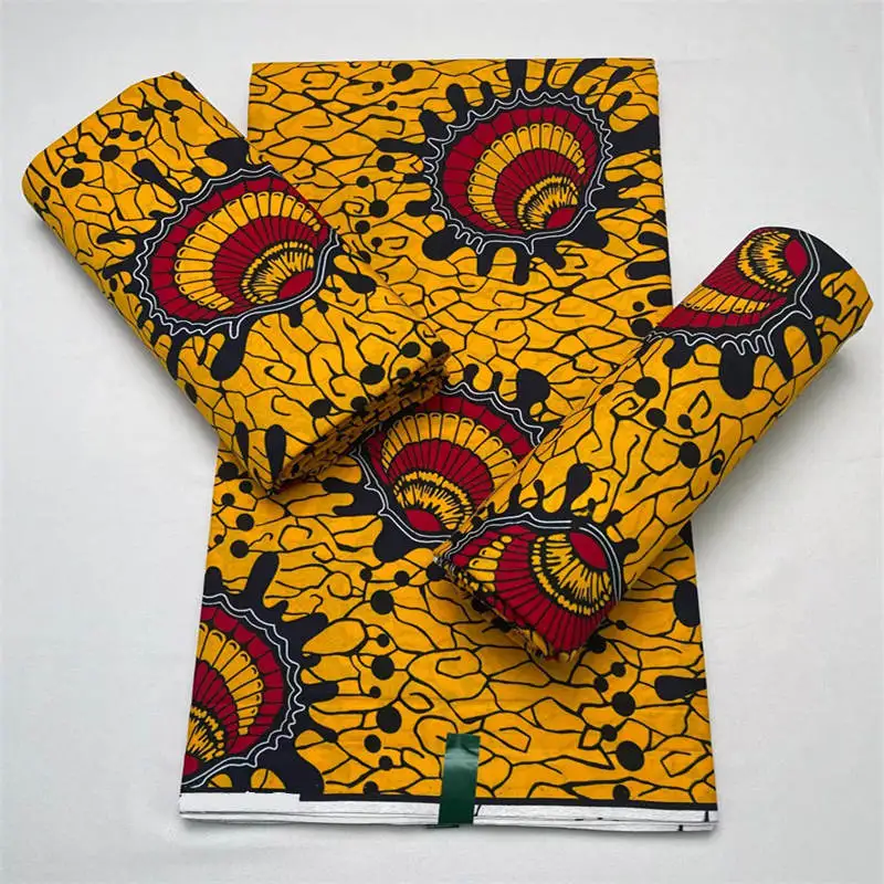 New Design Best Quality Guaranteed Veritable Wax 6 Yards/lot African Ankara Real Wax Cotton Print Fabric. 10272