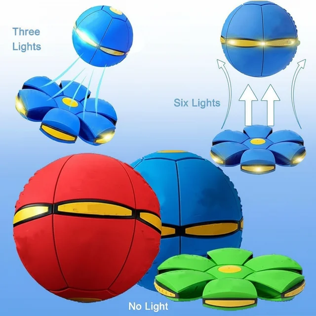 Bouncy Ball Magic Flying Saucer Ball Educational Pet Children's Toy Indoor And Outdoor Decompression Deformation Sports Ball 2