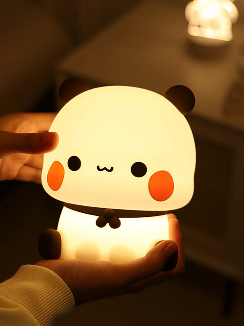 

Kawaii Bear Panda Bubu And Dudu Led Night Light Lamp Cute Cartoon Nightlight Animal Bedroom Decorative Living Room Dolls Gifts