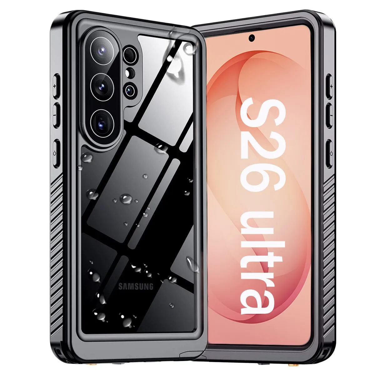 Underwater IP68 Waterproof Shockproof Case with Screen Protector and Durable PC+TPU Bumper
