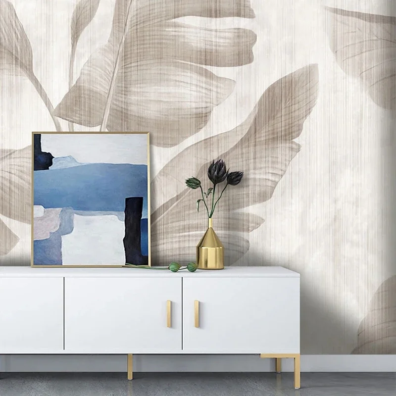 papel de parede mural retro estilo nordico planta grao madeira sala estar quarto fundo tv papeis 02