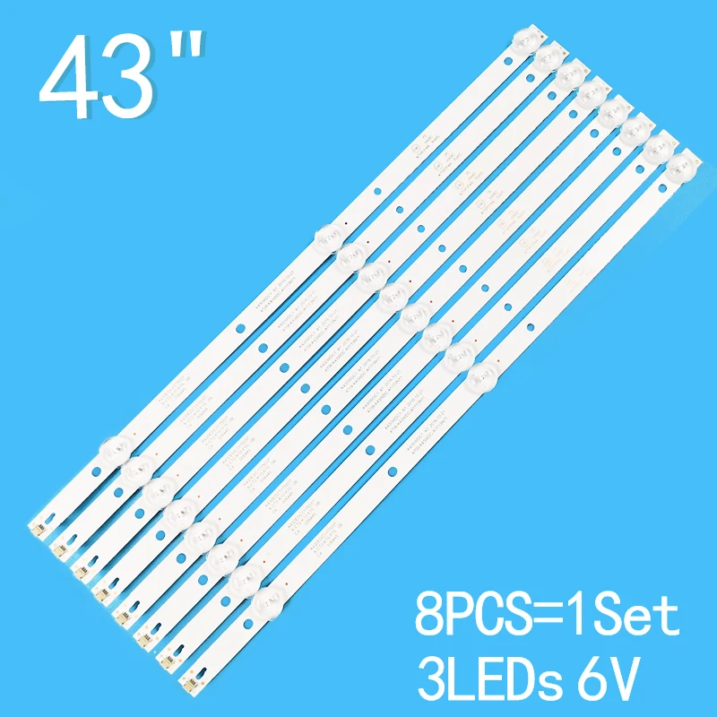 New 8PCS/lot For 43 LCD TV AOC LE43M3570/60 LE43M3579 43PFT4002 43DL4012N K430WDK3 K430WDC1 A1 A3 4708-K43WDC-A3113N11 8pcs 4led 43 inch 6v tv led backlight ligh k430wdc1 4708 k43wdc a1113n11 for tcl le43e6850 l43e6800 y43g1b 43pff3012 43pff5012