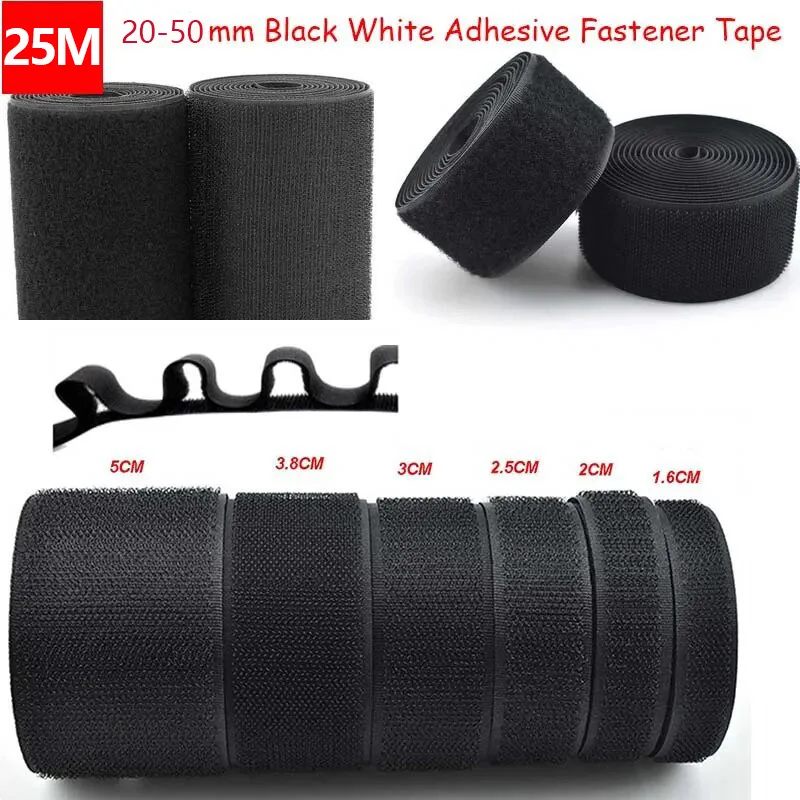 Reusable Hook & Loop Strong Grip Fastener Roll 3/4" X 16' (1" Wide, 16 Feet Long) - White
