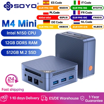 SOYO Mini PC M4 Mini Intel Twin Lake N150 CPU Windows 11 Pro Mini PC 12GB DDR5 512GB di RAM WiFi5 BT5.0 Computer desktop portatile 1