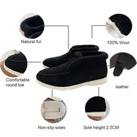 Fur Loafers  Flat Shoes  Women's Suede Slippers  2025 Quality Casual Shoes  Women's Winter Wool Snow Boots - Image 2