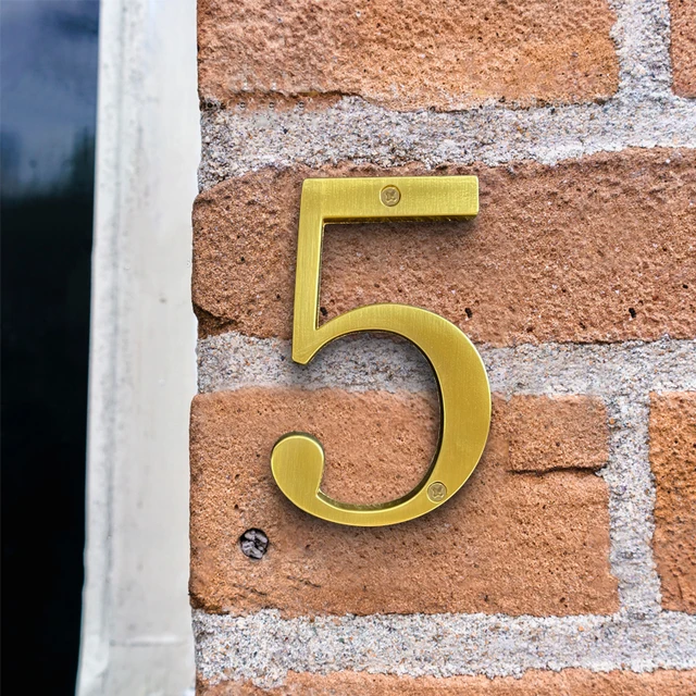 Arany 10 Cm-Es Külső Házszám Az Otthoni Apartman Ajtók Számához Kültéri Postafiók Címlapja Jelzőtábla Cink Ötvözet 4 Hüvelyk #0-9