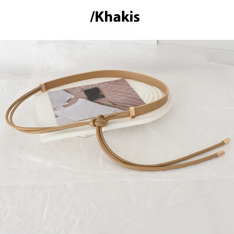 Cintura annodata in corda di cuoio per decorazione da donna abbinata a cappotto maglione gonna accessori piumino cintura in vita sigillo in vita_voghion.com