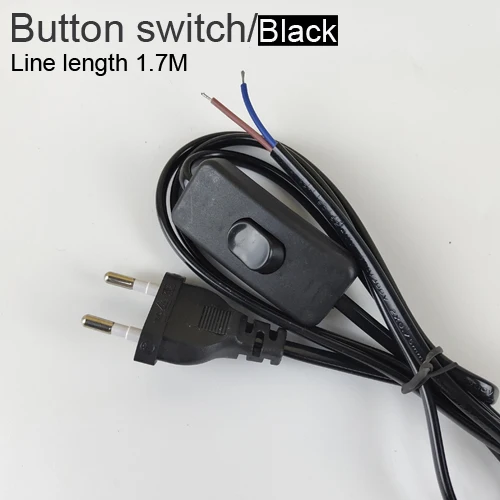 Versatile EU Plug with Dimmer Switch - 1.7M Black/White Lamp Cable for Table and Floor Lamps (110-220V)