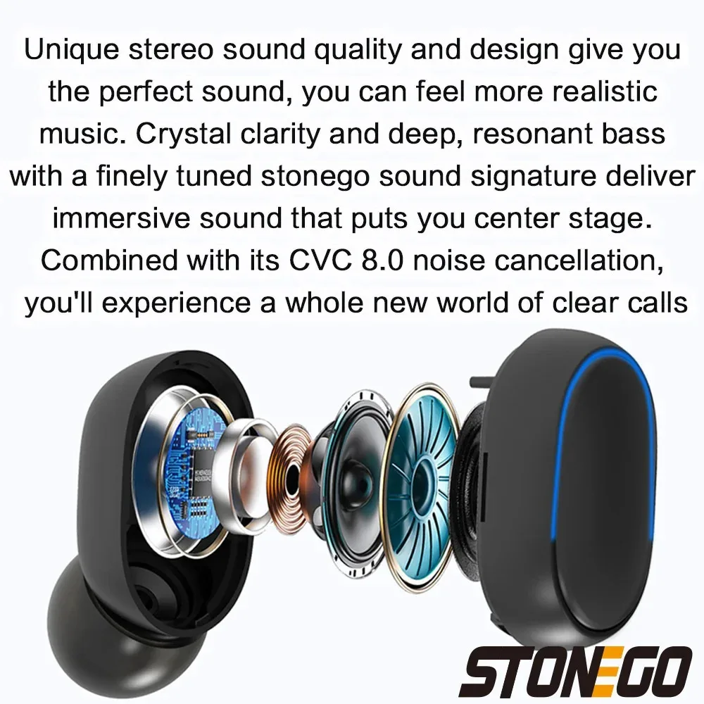Wireless Bluetooth 5.0 Earbuds, Touch Control, Digital Display, TWS Noise-Cancelling Stereo Sports Earphones, Dual Ear Calling 4