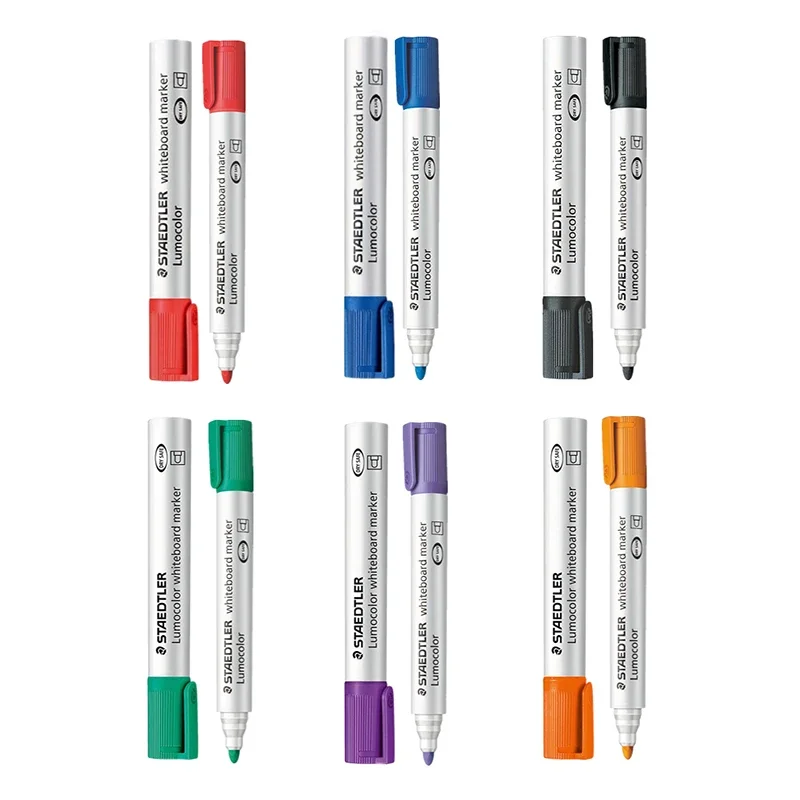 STAEDTLER 351 무취 화이트보드 마커 펜, 빠른 건조 리필 잉크, 교사 사무실 교실 미술 용품, 6 개