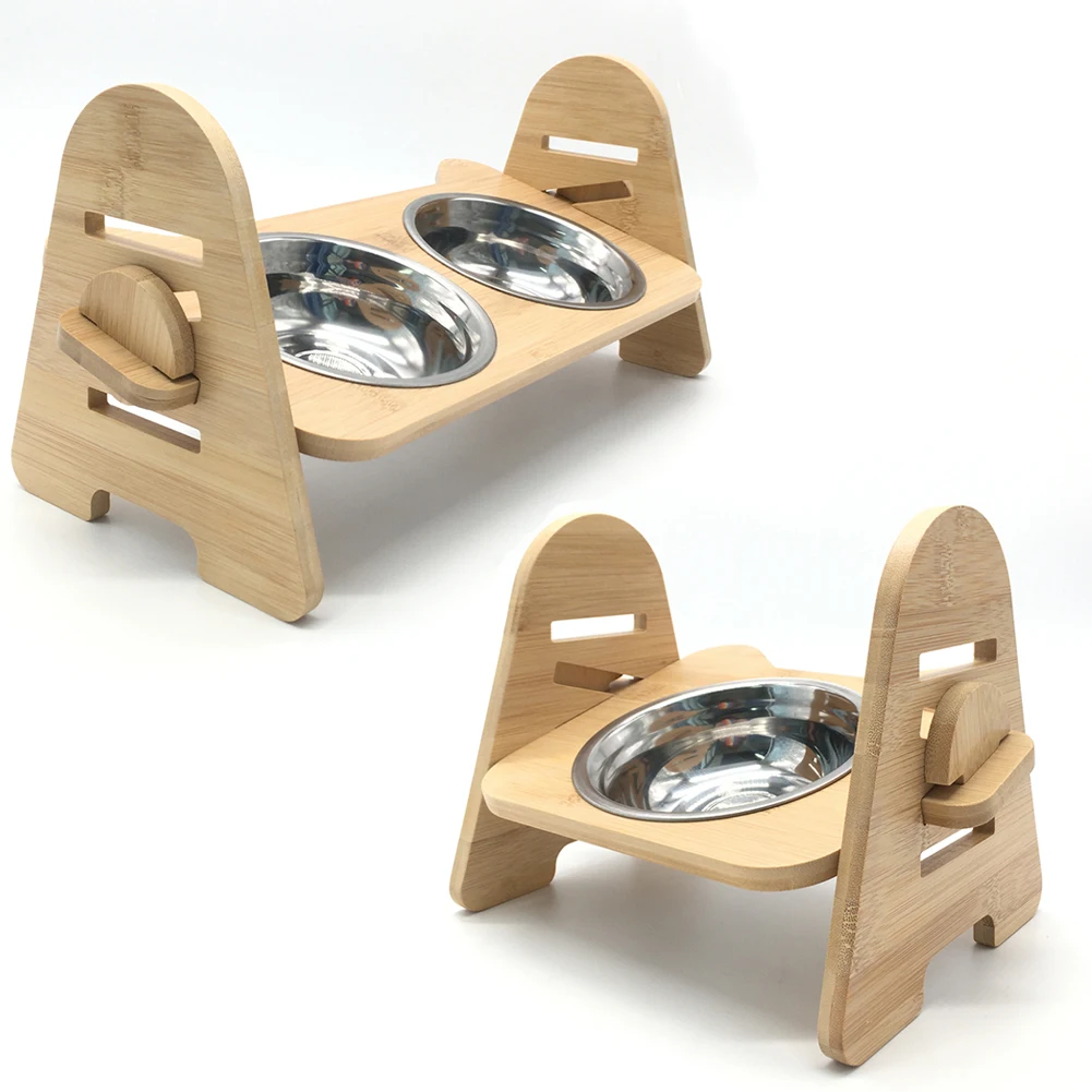 Slanted Raised Pet Food Water Feeder Bowl Small Dogs Cat French Bulldog