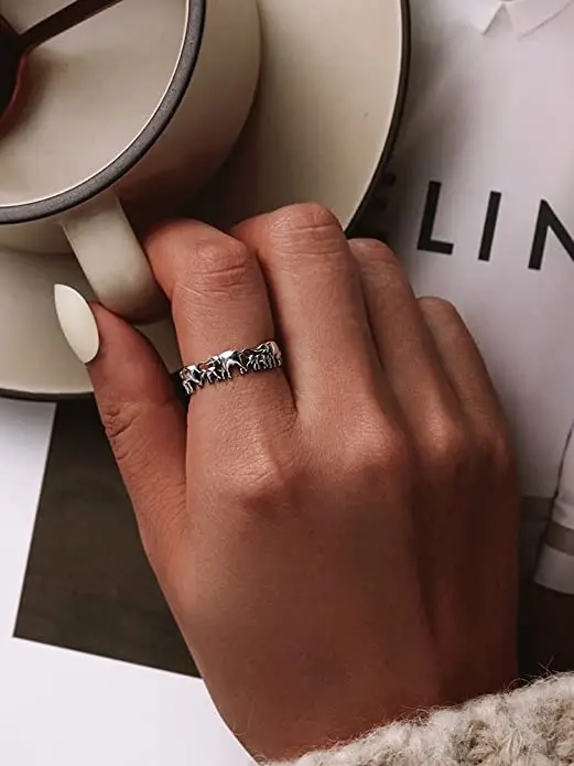 Vintage Rings for Women Men Girl Elephant Animal Lucky Ring Jewelry Gift Favor Size 6~10 Classics Rings Finger Ring for Women