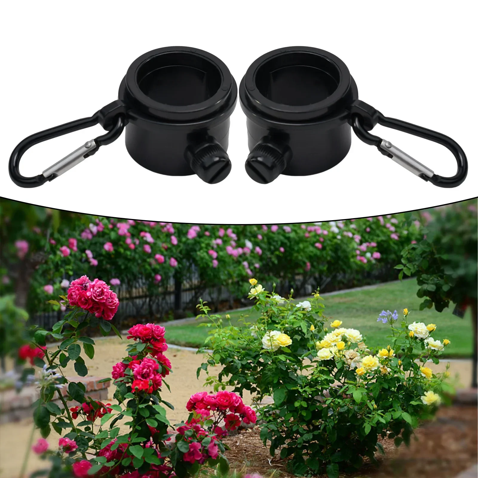 2 Pcs Flag Pole Rings Aluminum Alloy Black No Cracking No Deformation Home Garden