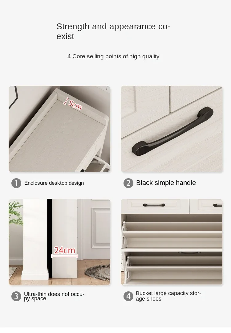 Wooden Shoes Rack Cabinet White Height 128.1cm Shoe Storage Organizer Shoes Cabinet For Entryway Narrow