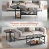 Coffee Table, Black Modern Coffee Tables for Living Room 2 in 1Detachable Small Center Table Set with Storage 4