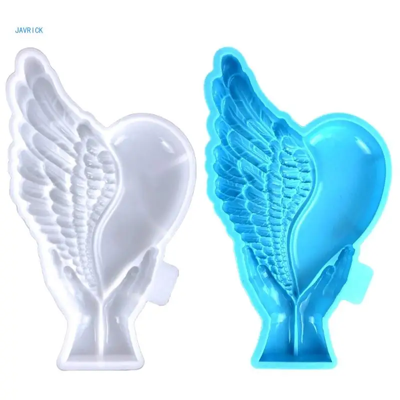 Holding Wing Heart Silicone Molds DIY Plasters Crafts Mold Home Decoration Mold DIY Plaster Table Ornament Mould valentines day heart silicone mold table ornament mould for beginners nonstick