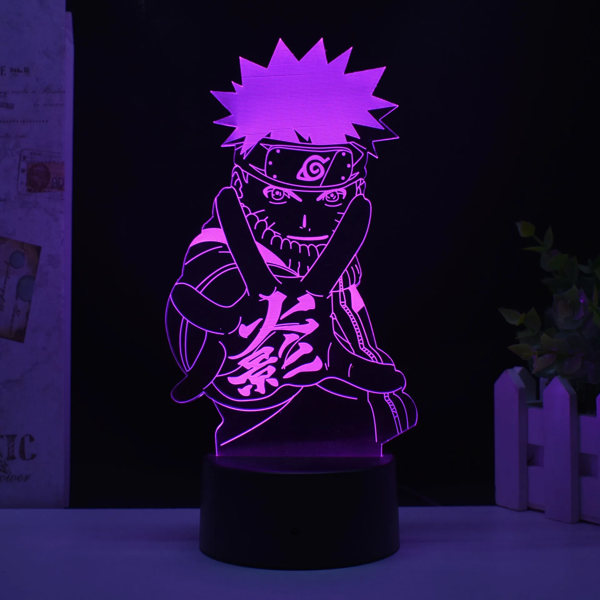 

Fashion Japanese Anime Design Peripheral Decoration Naruto Sasuke 3D Night Light Hand Decoration Creative Gift