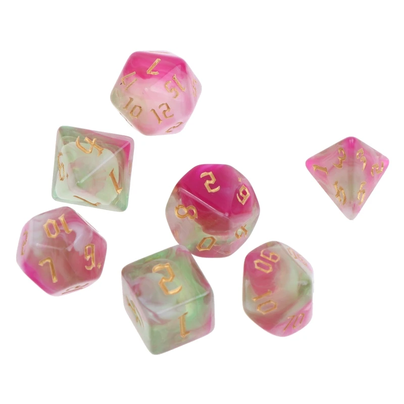 

7 шт., разноцветные акриловые кости для ролевых игр