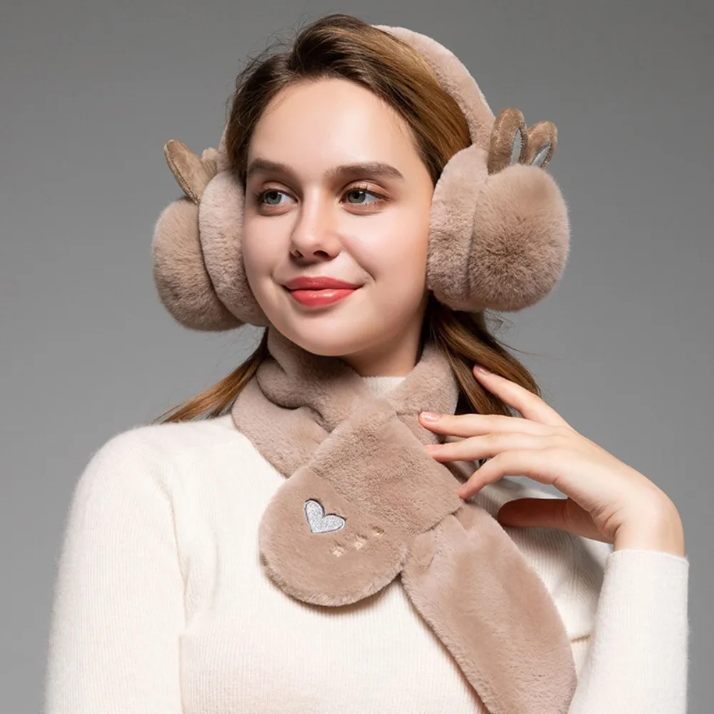 Women's Fashion Earmuffs Rabbit Ear Folding Earmuffs Faux Fur Plush Winter Warm Cold Protection Earflaps