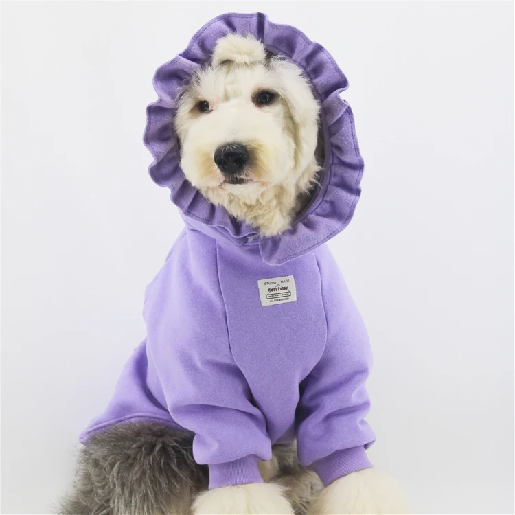 Medium And Large Dog Clothes High Quality Fall/winter Add Velvet Dog Hoodie Dog Sweater Giant