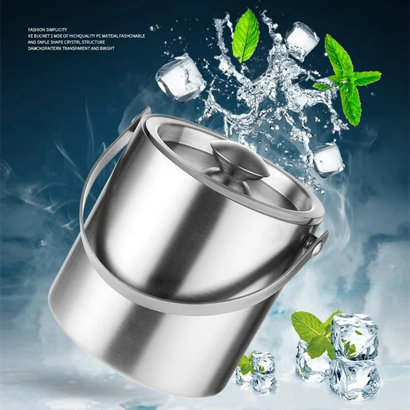 Stainless Steel Double Walled Ice Bucket Cooler