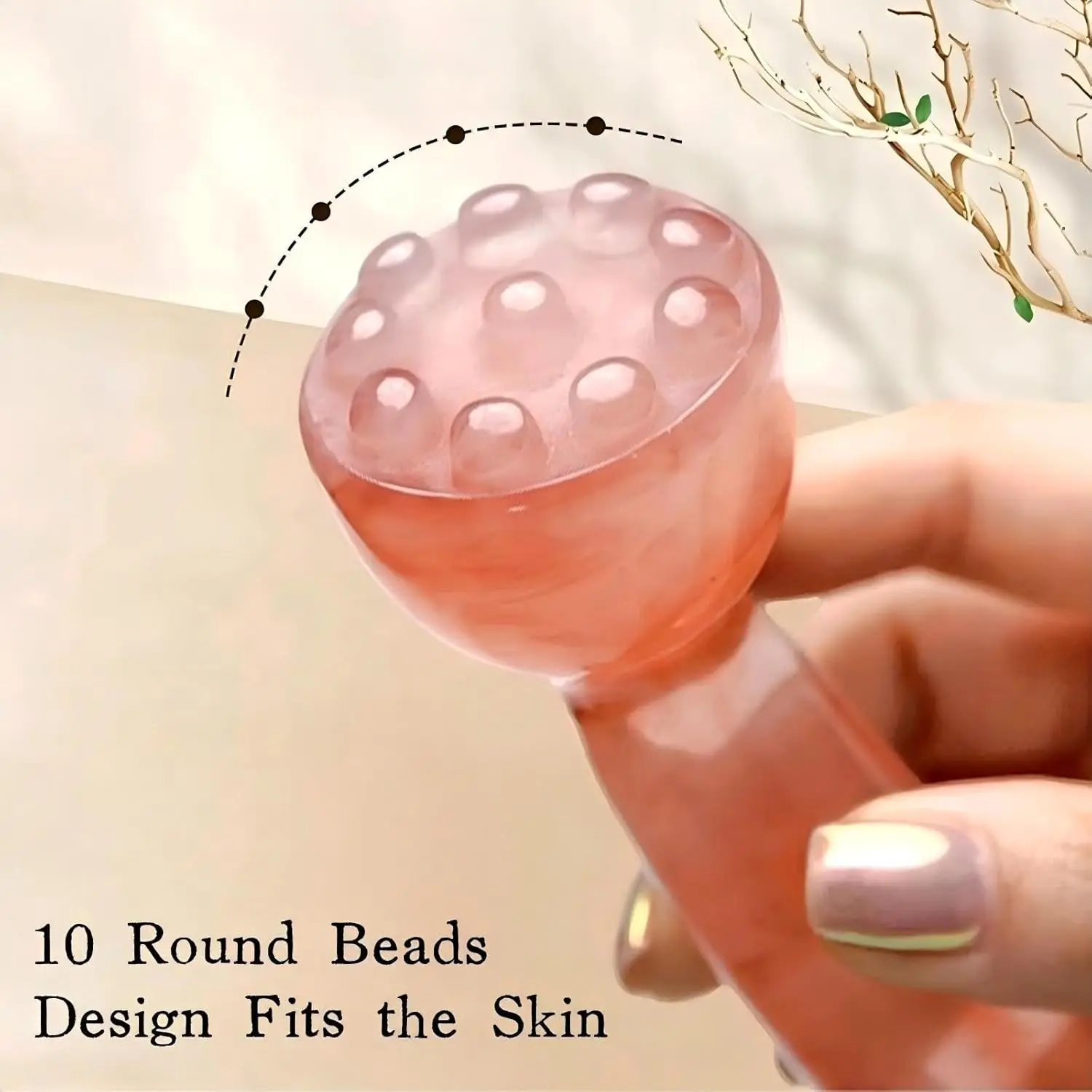 Double-Ended Nose and Facial Massage Stick with 10 Points Head and Meridian Scraping Tool Gua Sha Massager for Face Neck Back