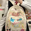 Sanrio Hello Kitty Colorful Graffiti Canvas Bag Cute Girl Versatile High-capacity Backpack Japanese Harajuku Trend Shoulders Bag 1