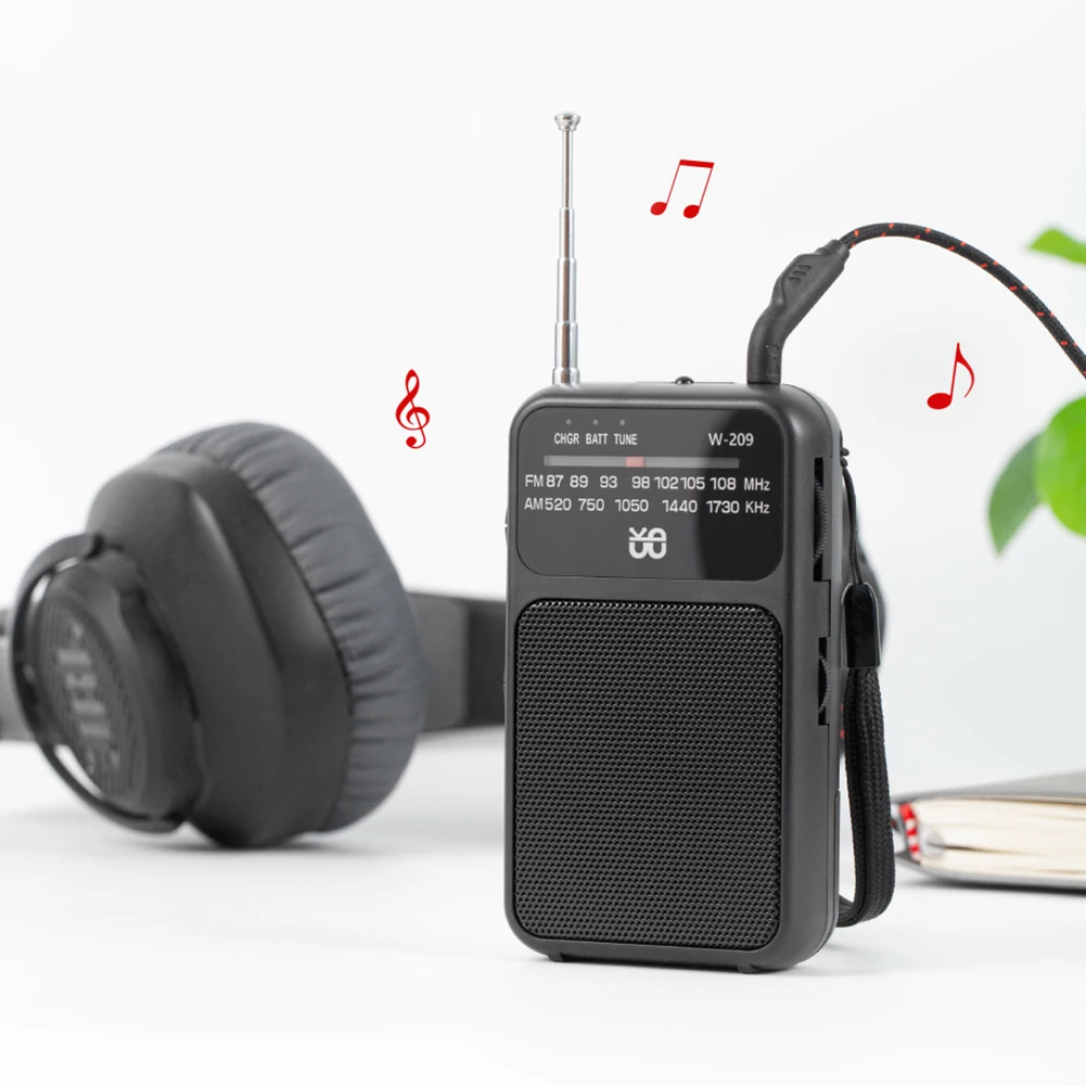 Description Picture 5 of item2 Band Stereo Radio Built-in Speaker Radio Player Battery Operated Flashlight with 3.5mm Headphone Jack for Senior Home Walking