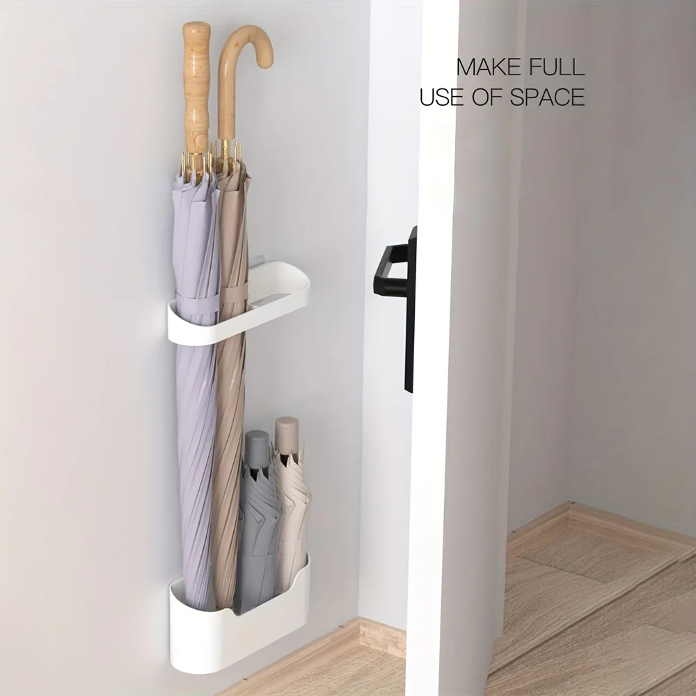 Wall-Mounted Umbrella Holder Nail-Free Fastener Multi-Functional Household Umbrella Storage Rack Practical Beach Essentials Umbrellas & sun shelters
