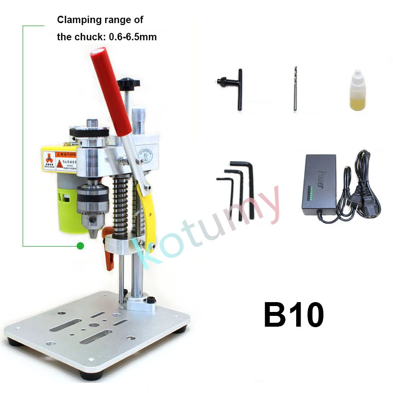 795 Motor B10 B12 JTO Metal Wooden DIY Crafts Tool Mini Drill Press Precision Table Drilling Machine Portable Benchtop Driller 4