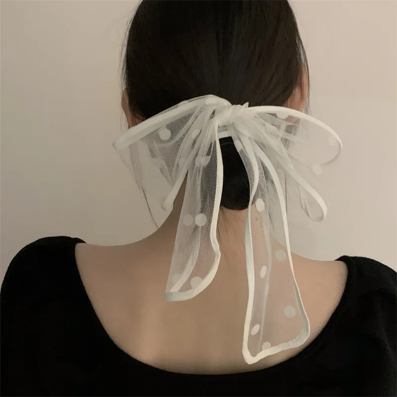 Super Beautiful Lace Fairy Bow Hair Band Head Scarf Spring Summer Scarf Tied Hair Korean Version Wild Tide Tiara Bride Headbands