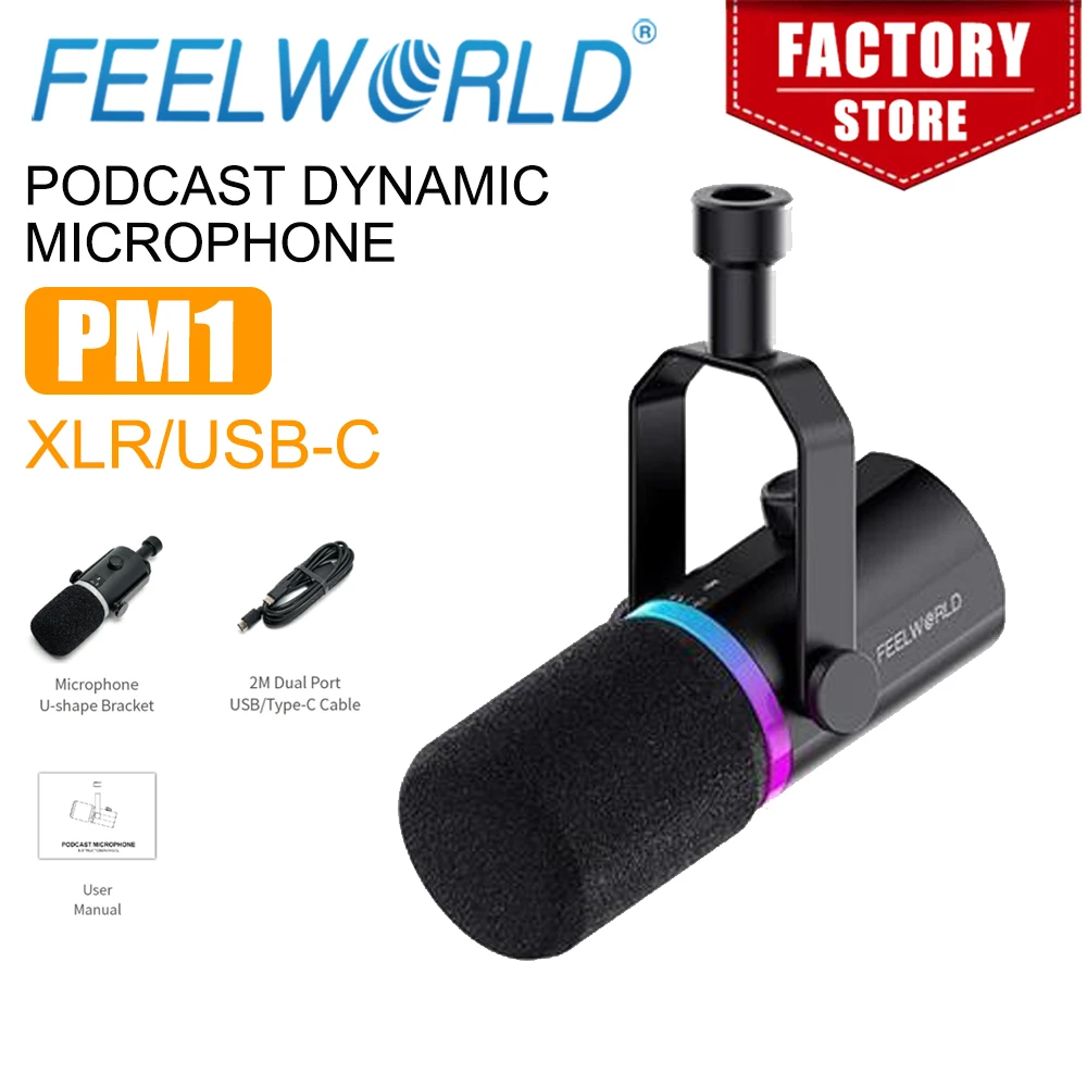 LANZAMIENTO DE NUEVO PRODUCTO] FEELWORLD PM1 Podcast Streaming Dynamic Micropho - tienda