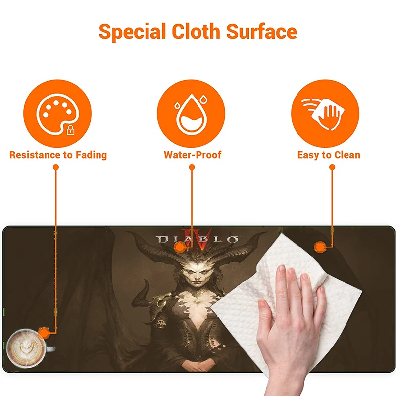 Grande Borracha Gaming Mouse Pad Gamer Mousepad Mat Anti-slip Computador Laptop Desk Teclado Diablo xl 40x90cm - Imagem 5