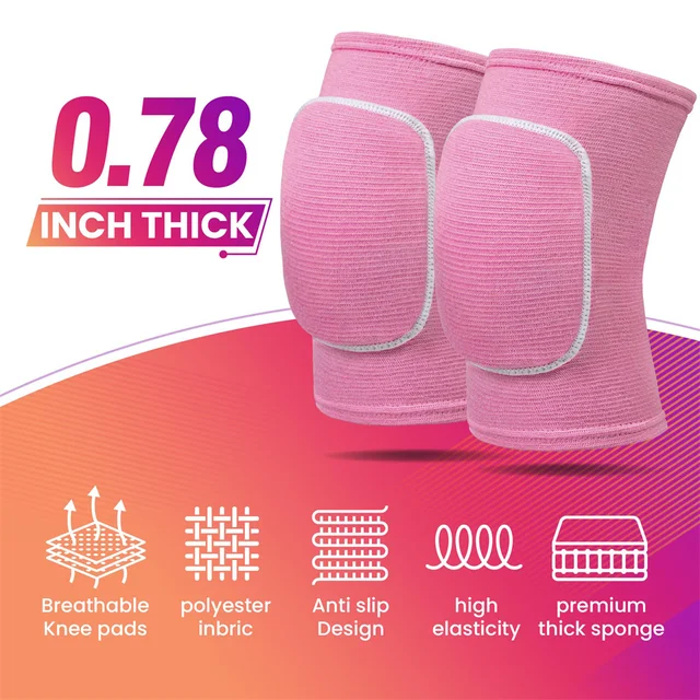 Volleyball Knee Pads for Dancers Men Women Kids Soft Breathable Knees Protective Football Dance Yoga Tennis Running Cycling Use 3