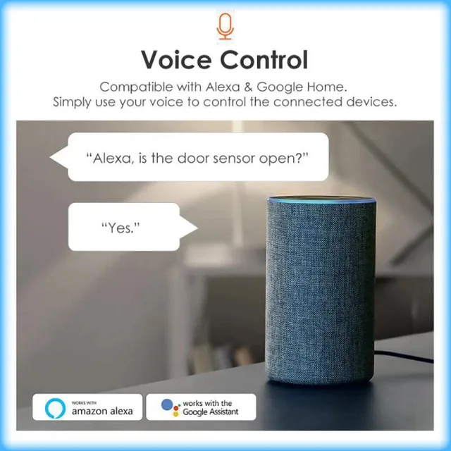Tuya Door Sensor Window WiFi Wireless Contact Open Close Smart Life APP Remote Control Compatible With Alexa Google Assistant 4