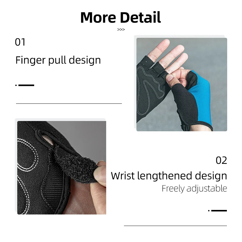 ROCKBROS Cycling Gloves Half Finger Sport Gloves Breathable Summer MTB Mountain Outdoor Fitness Mittens Bicycle Glove Equipment 5