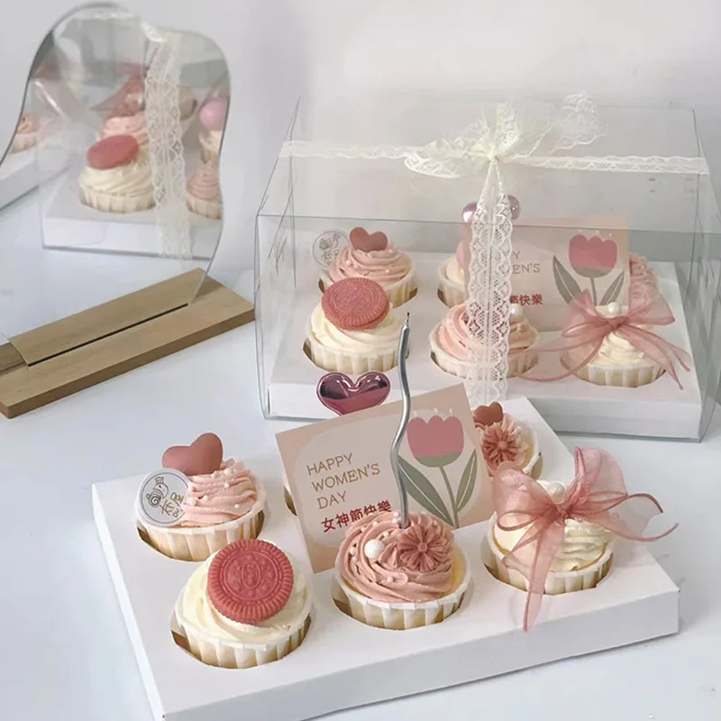 Transparent Cake Packing Boxes with Handle, High-Capacity Clear Cupcake Pastry Gift Wra... - SKU TCPB0827 - UGI Packaging