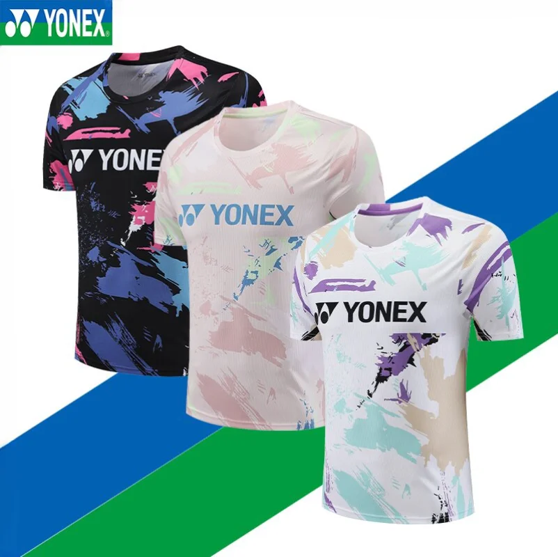 Short Sleeve T Shirt Badminton Uniforms Yonex Badminton Clothing Men's and Women's Competition Quick-drying Breathable Sweat-absorbing Tops Short-sleeved T-shirts