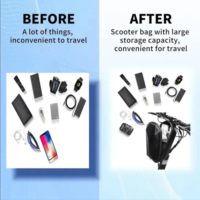Electric Scooter Bag Storage Electric Bicycle Handlebar Bag Scooter Storage with Large Capacity Waterproof Front Handlebar B