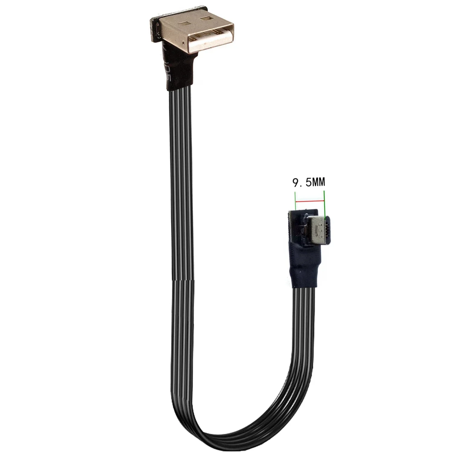 

5CM-3M Super Flexible Flat Up Down Left Right Angle 90 Degree USB UltraShort Micro USB Male to UltraShort USB Data Cable