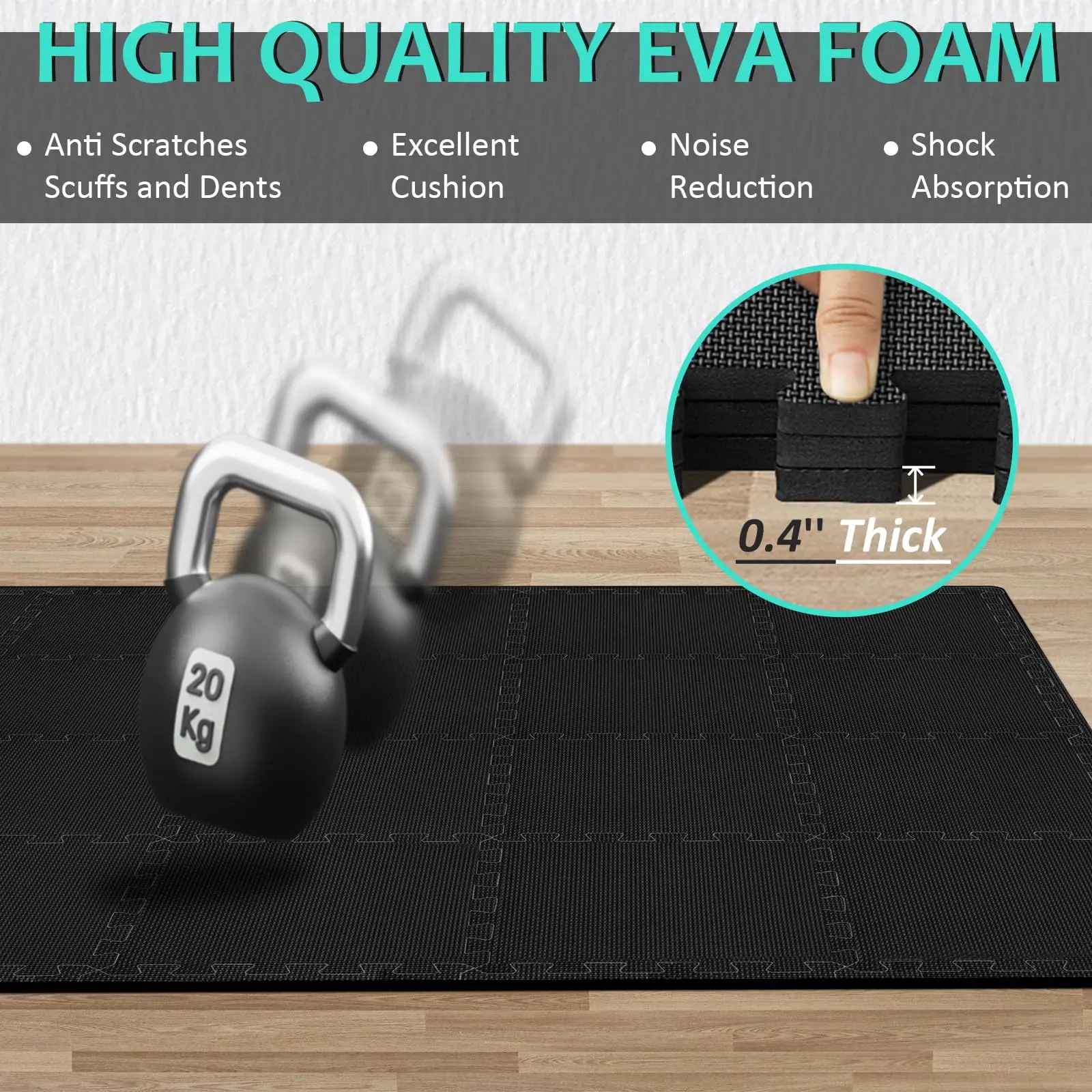 Sports Floor Mats 6 18pcs Gym Flooring Set EVA Interlocking Foam Floor Tiles for Home Gym Play Workout Exercise Mats Fitness Puzzle Exercise Mat