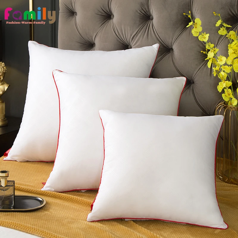 

Square White Peached Fabric Cushion Insert Decorative Pillows, PP Cotton Filling, 500g, 50x50cm, 380grams Pillowcase with Zipper