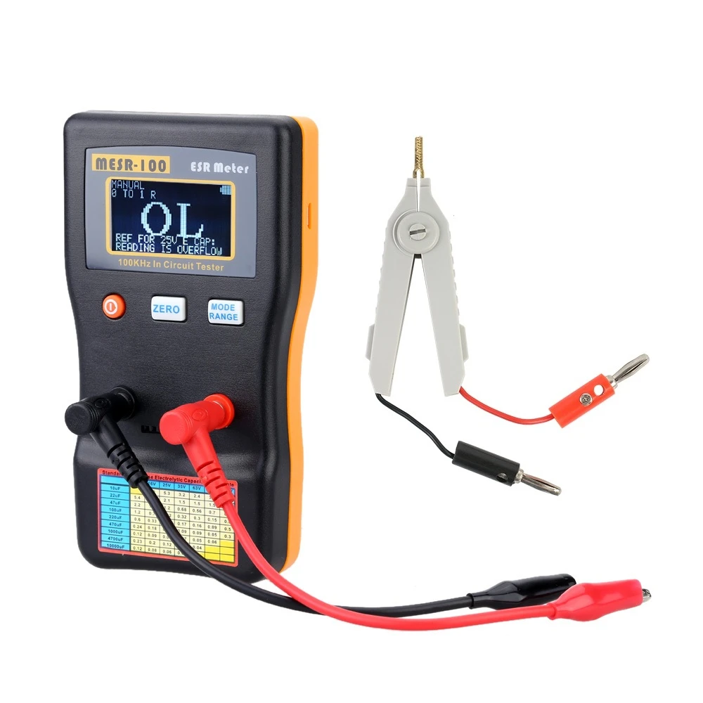 MESR100 ESR Digital Capacitance Meter Resistance Circuit Ohm Tester