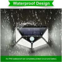 12Pack 100 LED applique solaire avec 3 Modes capteur de mouvement de sécurité lumières solaires extérieures étanches pour cour Garage pont jardin 4
