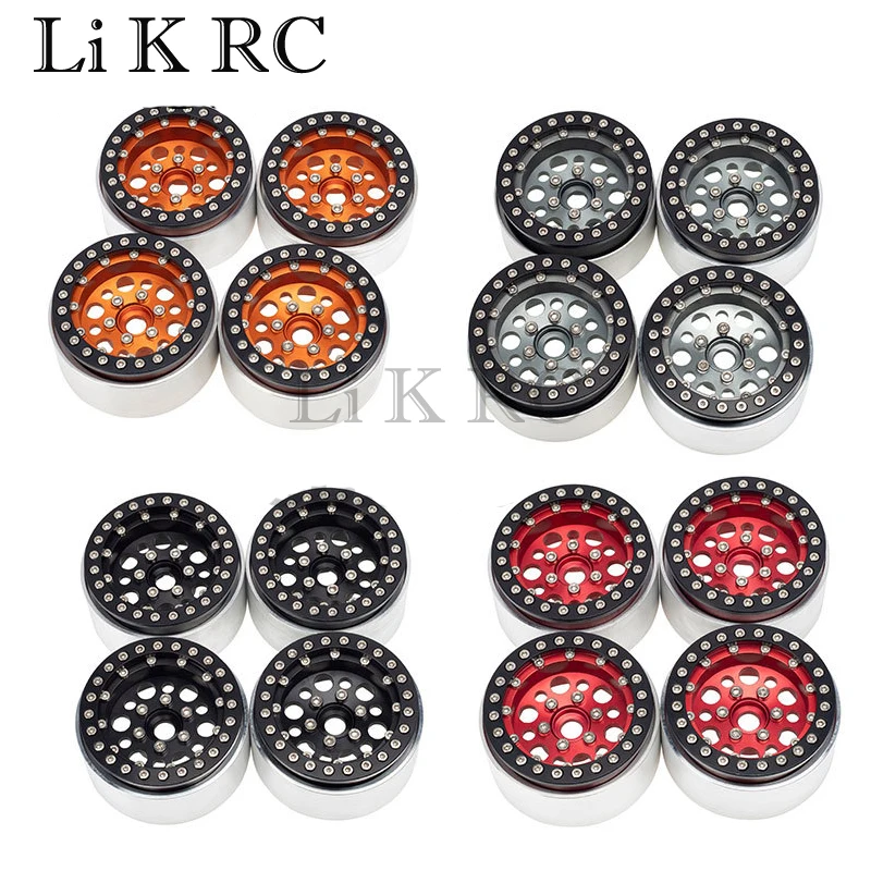

4Pcs Aluminum Alloy 1.9 Inches Beadlock Wheel Hub for 1/10 RC Rock Crawler TRX-4 Axial SCX10 90046 D90 losi lmt 90047Type 1