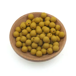 Kovict 50pcs Assorted Silicone Beads for Jewelry Crafting and DIY Accessories (Mustard yellow)