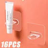 16/2PCS Spray Bottle Holder Adhesive Bottle Hooks Clear Spray Bottle Hooks Shower Curtain Rod Holder Wall Mount Utility Hooks 1