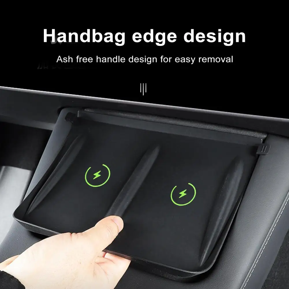 Silicone Wireless Charger Pad For Tesla Model Y Silicone Wireless Charging Mat For Tesla Model 3/y Glow Dark Car 무선 충전 패드