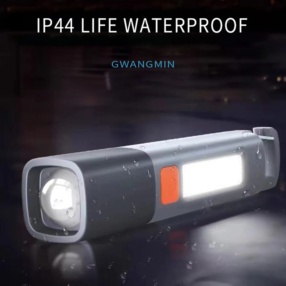 Super Bright Flashlight with Hook Camping Powerful Flashlight USB Charging Zoomable Emergency Lantern 800mAh for Power Outages