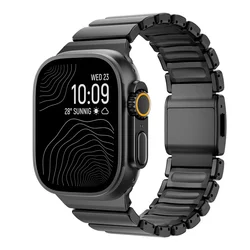 Premium Metal Magnetic Bracelet - Zinc Alloy Strap with Silicone Design - Series 3 2 1 42mm (Black black)
